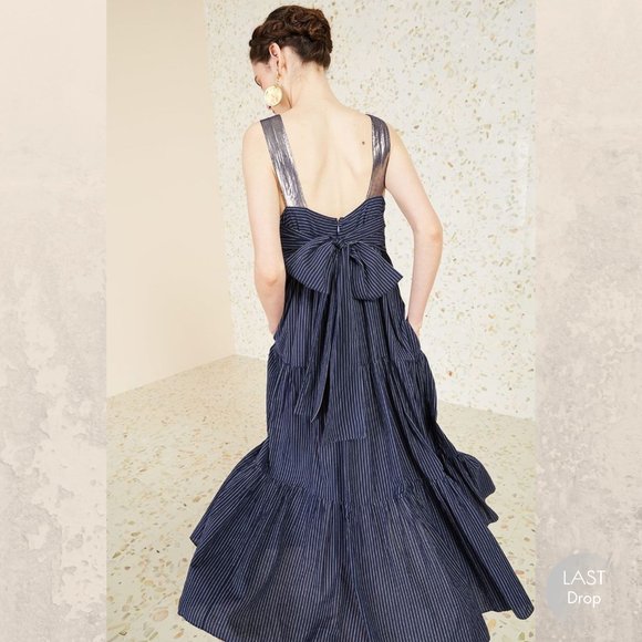 Ulla Johnson Dresses & Skirts - ULLA JOHNSON "Bess" Midnight Navy Striped Cotton Maxi Dress | US 8